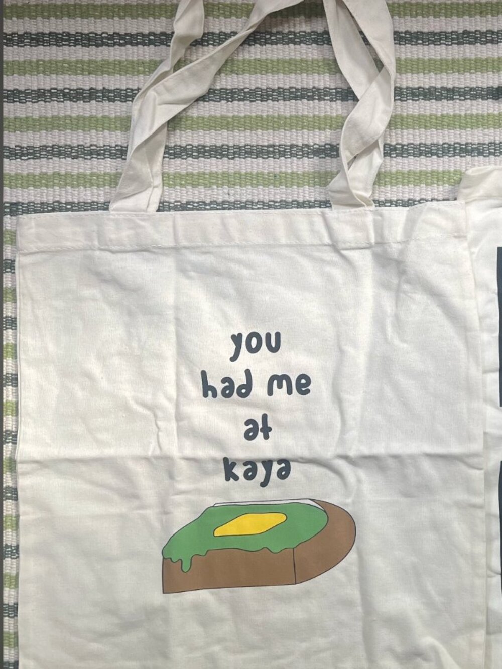 NWOT "You Had me at Kaya" cotton tote bag
